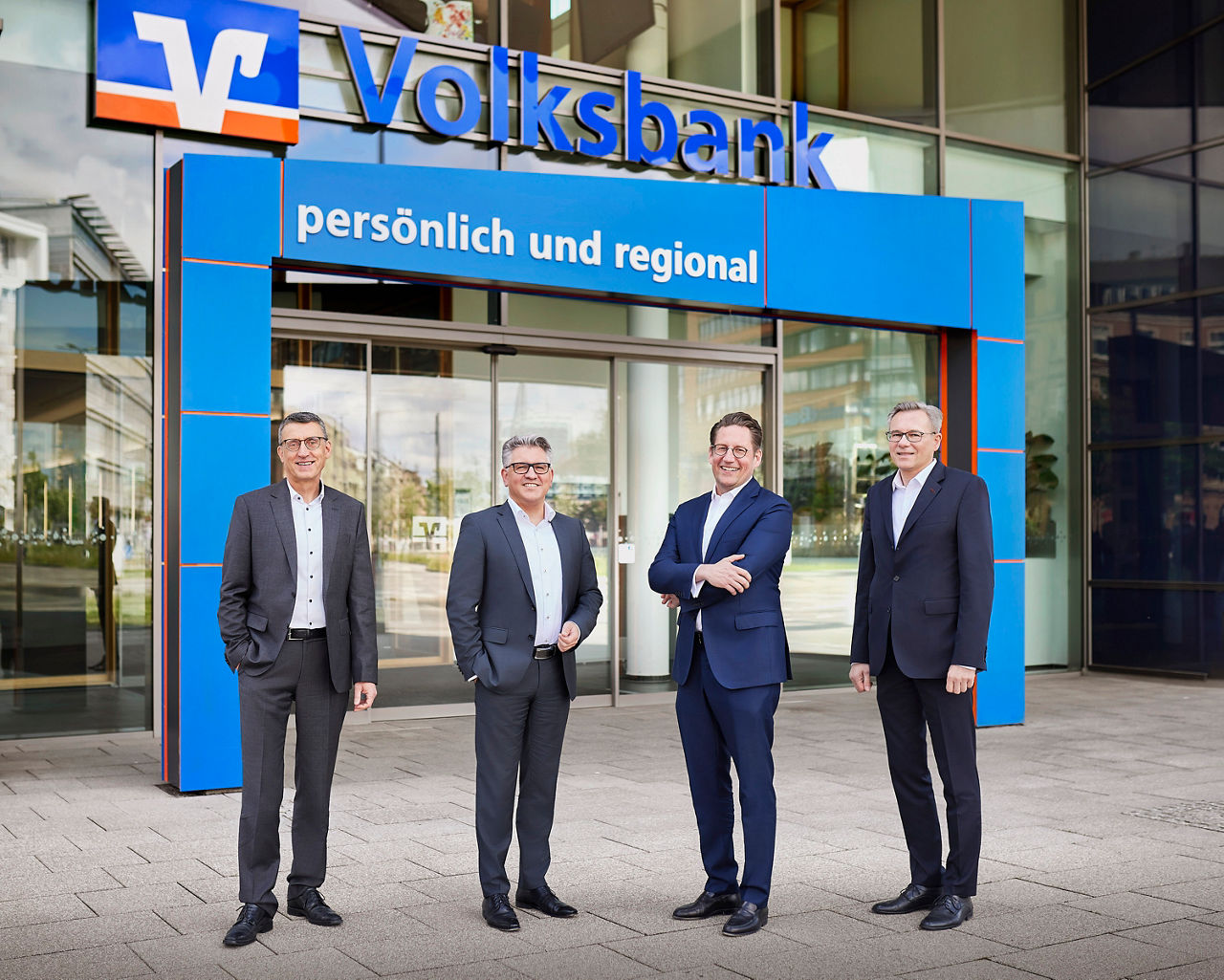 Die Vorstände der Volksbank pur (von links): Ralf Günther-Schmidt, Andreas Thorwarth, Matthias Hümpfner, René Baum