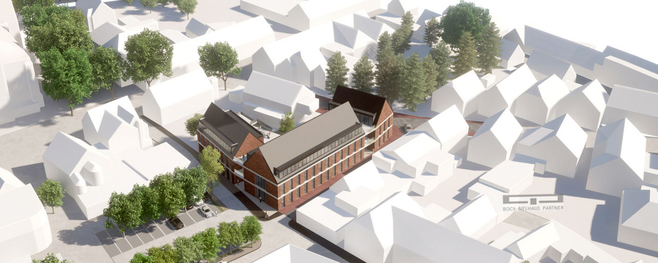 Modell-Zeichnung des neuer Volksbank Stadtlohn
