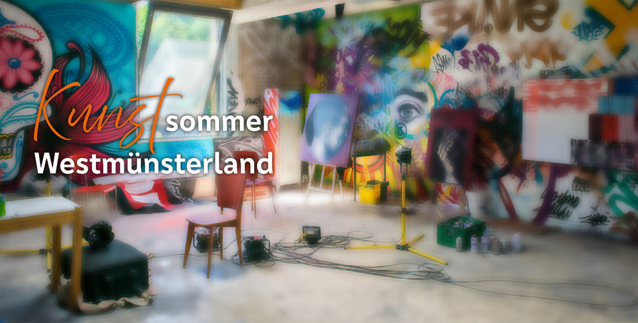 Foto eines Künstler-Ateliers mit dem Logo Kunstsommer