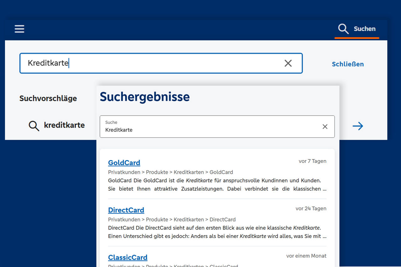 Optimierte Suche