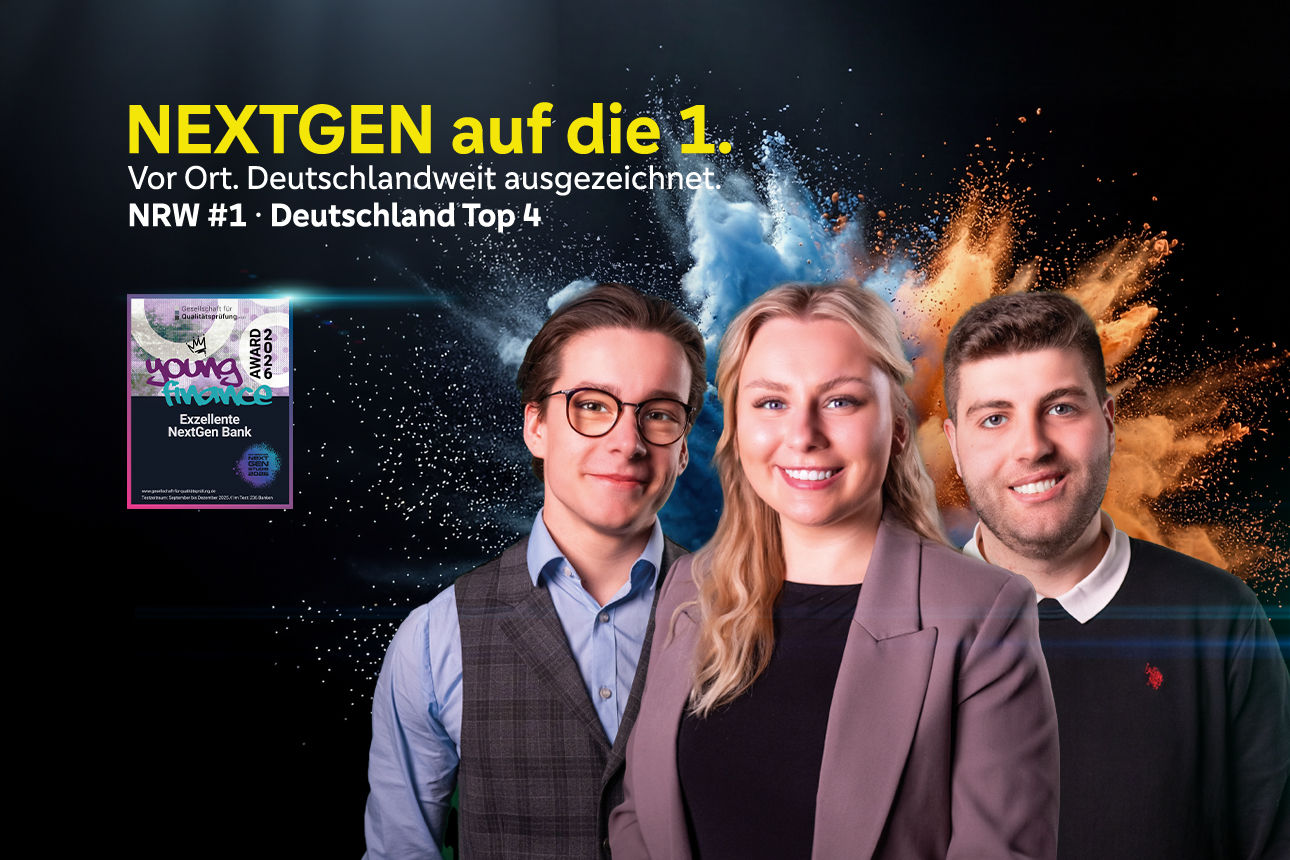 Young Finance Awards Siegel, Gruppenfoto 3 Personen
