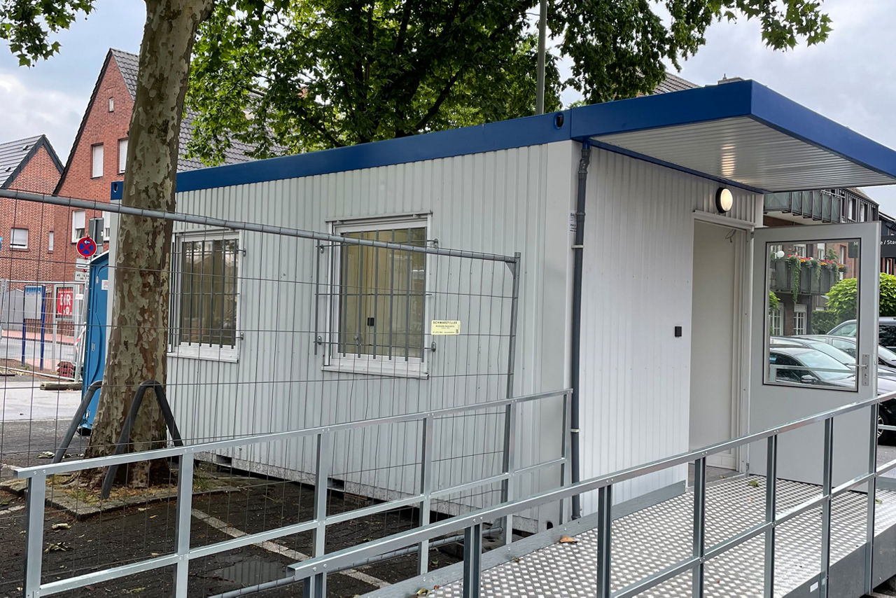 Ansicht SB-Pavillon an Neustraße