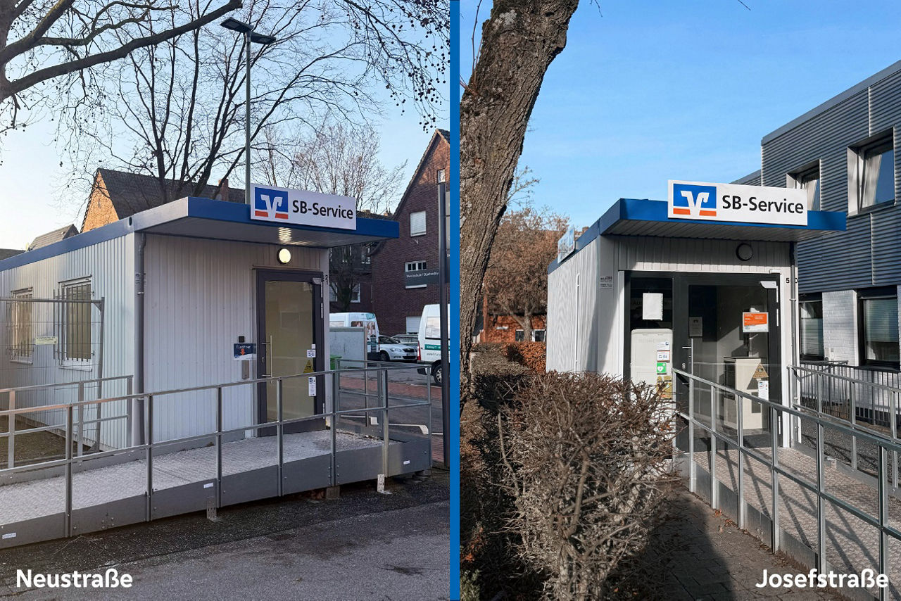 Foto der beiden SB-Pavillons an Neustraße und Josefstraße