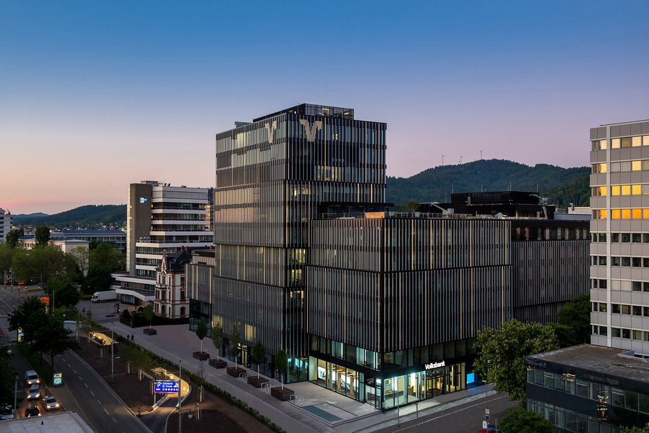 Volksbank-Areal in der Bismarckallee