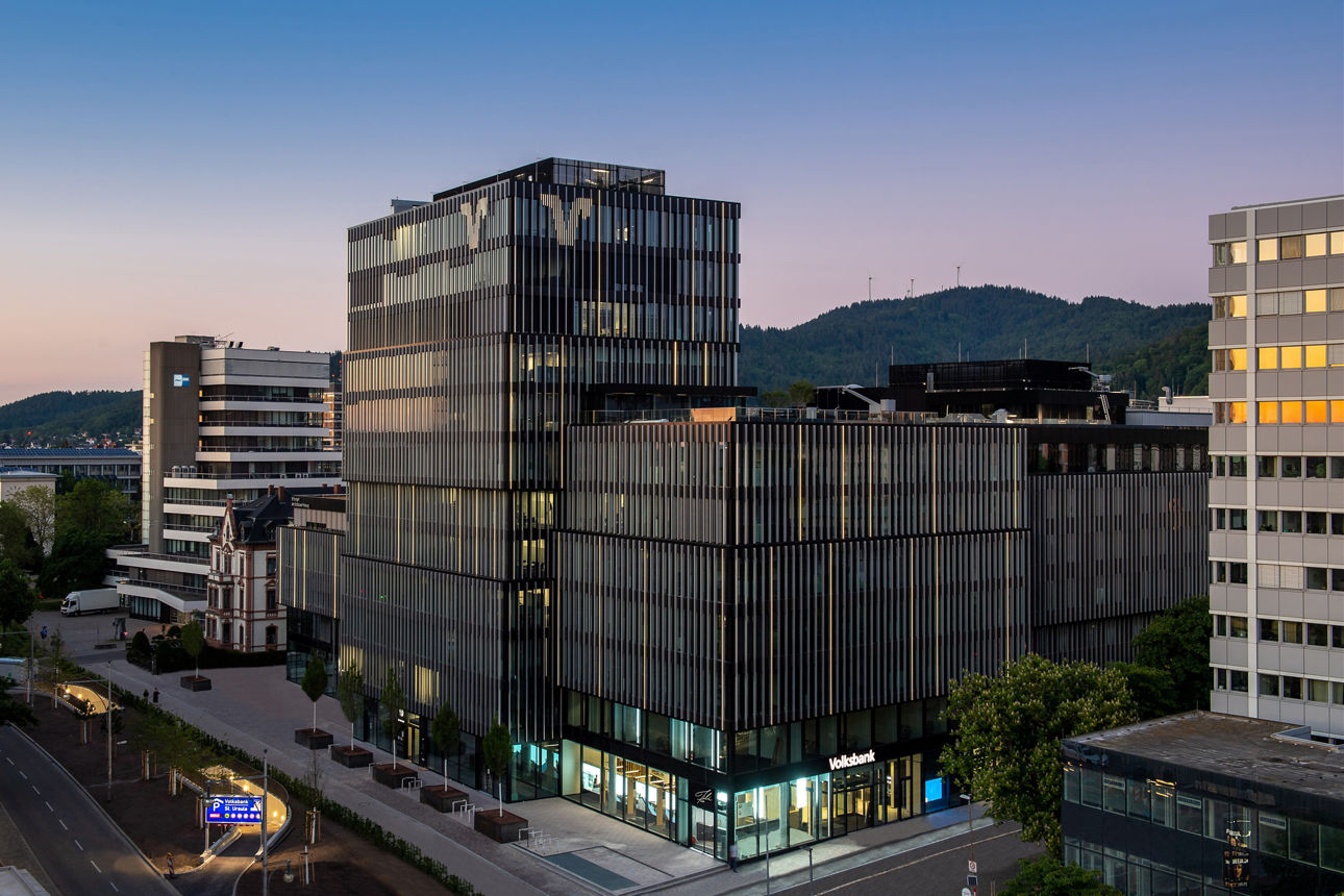 Volksbank-Areal in der Bismarckallee
