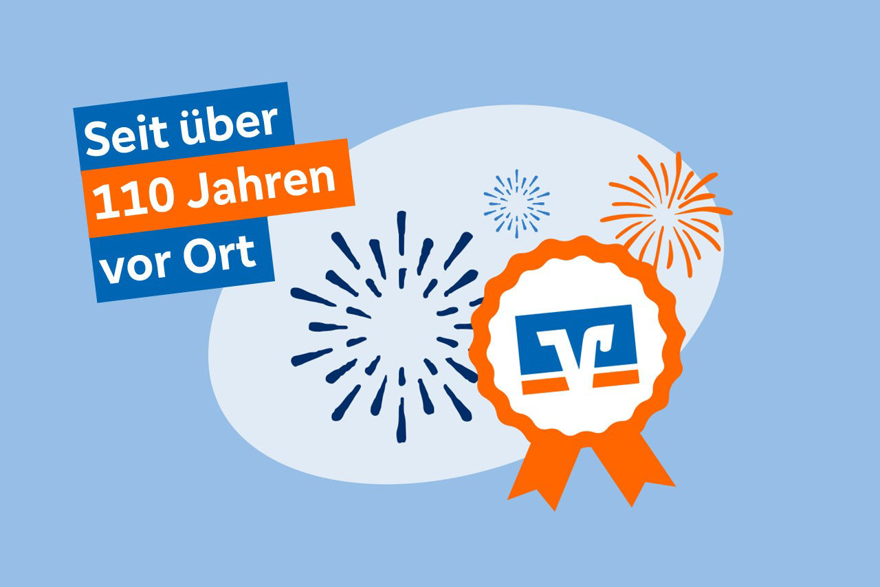Illustration, die zeigt, wie lange die Bank schon vor Ort ist