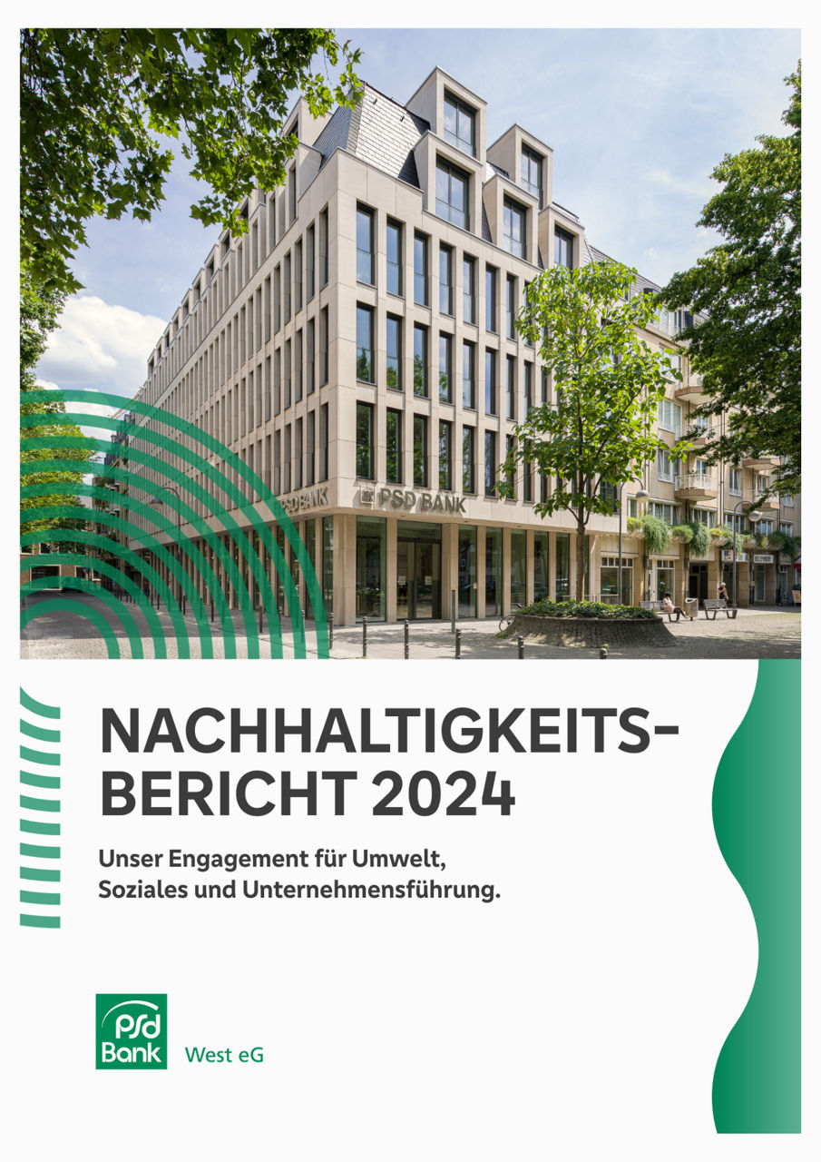 Titelseite des Nachhaltigkeitsberichts 2024 der PSD Bank West eG