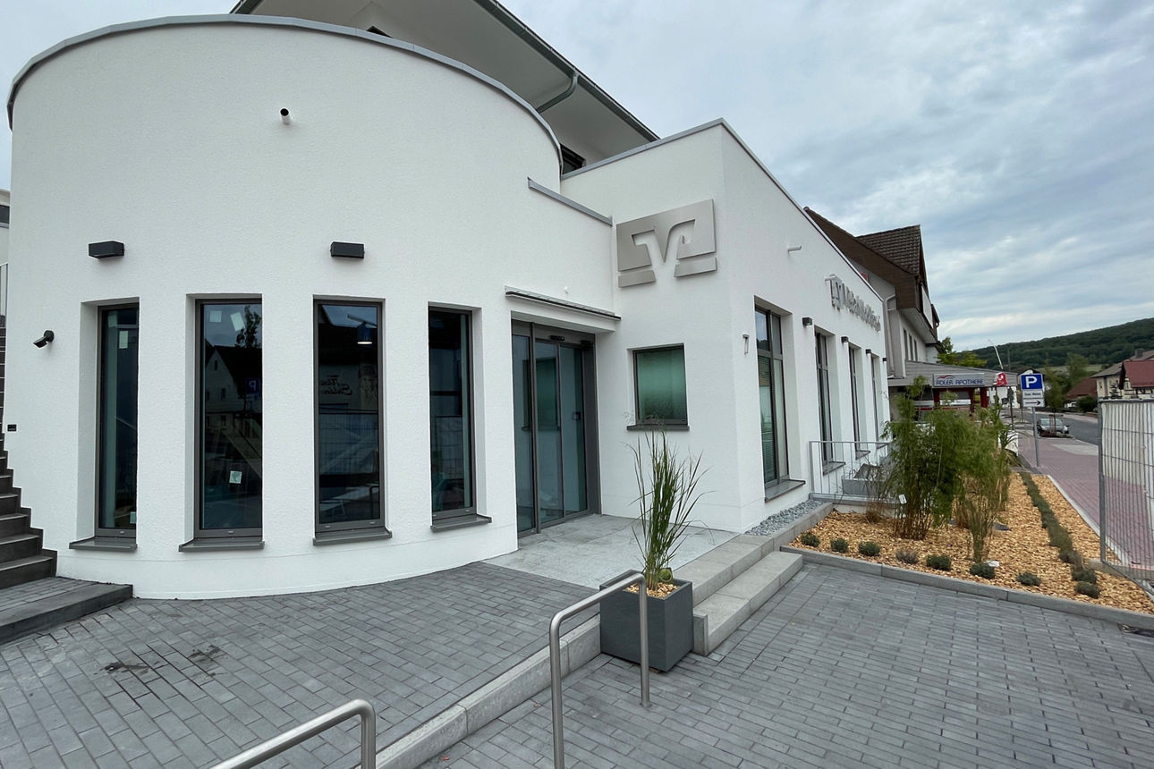 Der runde Anbau unserer neuen Filiale in Eiterfeld