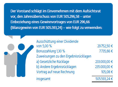 Bild Vorschlag für die Verwendung des Jahresüberschusses