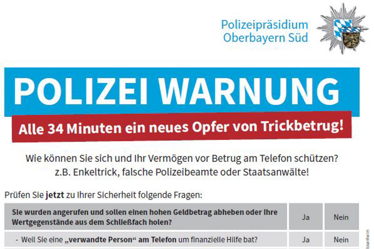 Vorsicht Trickbetrug!