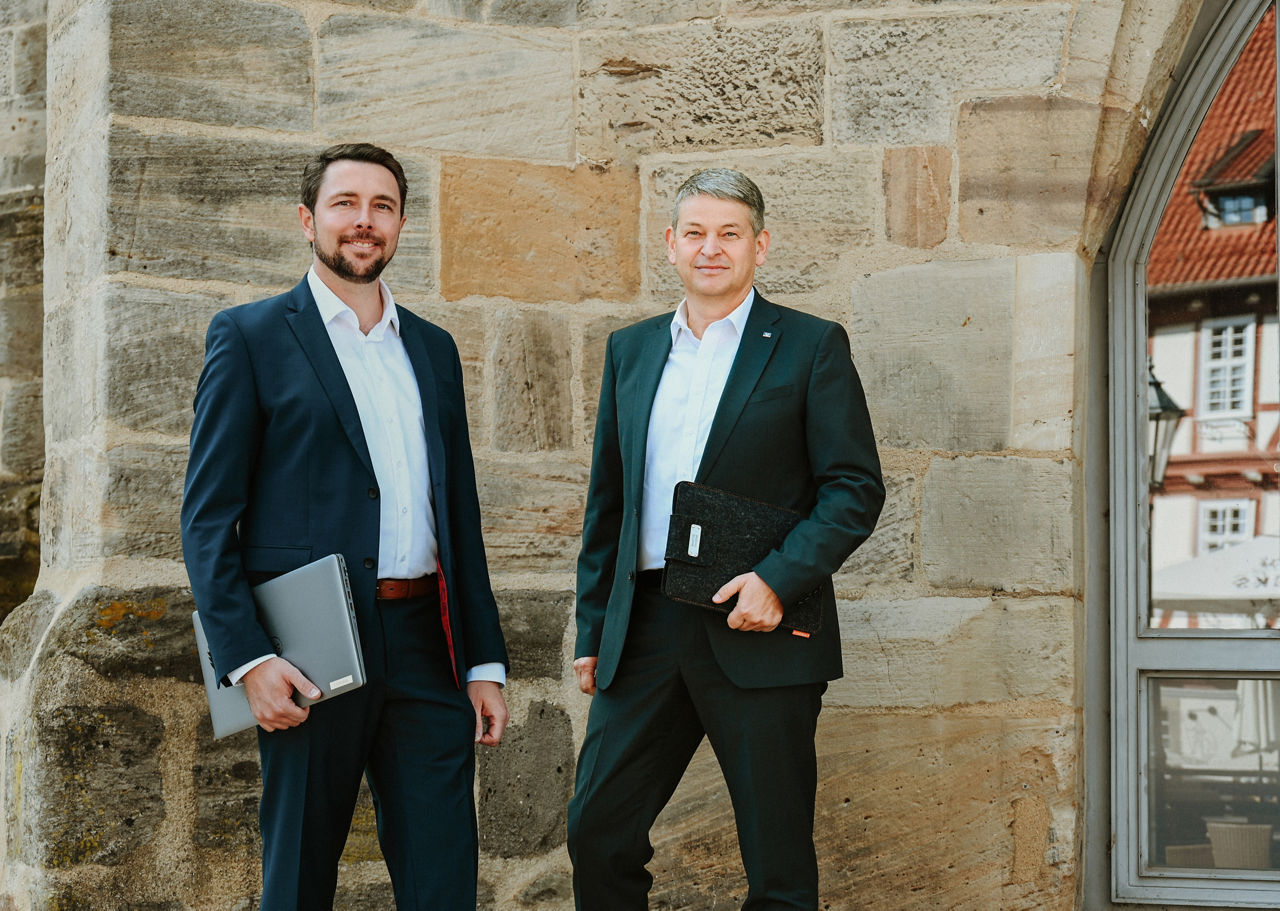 Vorstand der Raiffeisenbank HessenNord eG Martin Thöne und Björn Behr