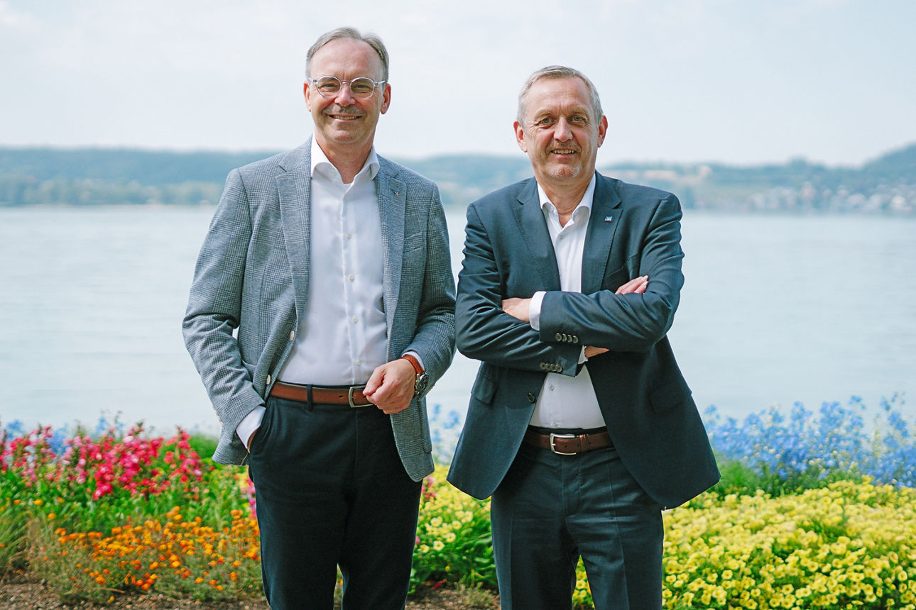 Foto unseres Vorstands: von links: Michael Kauffmann und Andreas Tyrra (Vorstandsvorsitzender)
