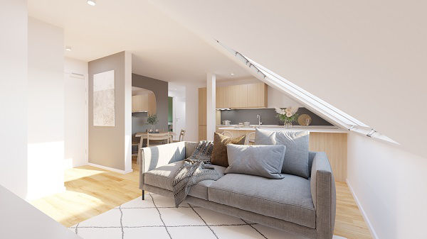 Nr. 9 Tolle Dachgeschosswohnung mit zwei Zimmern + Ankleide
