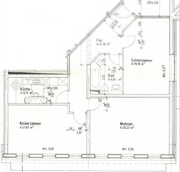 Grundriss der Wohnung