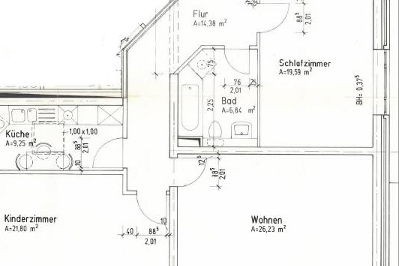 Blick in eine Einbauküche
