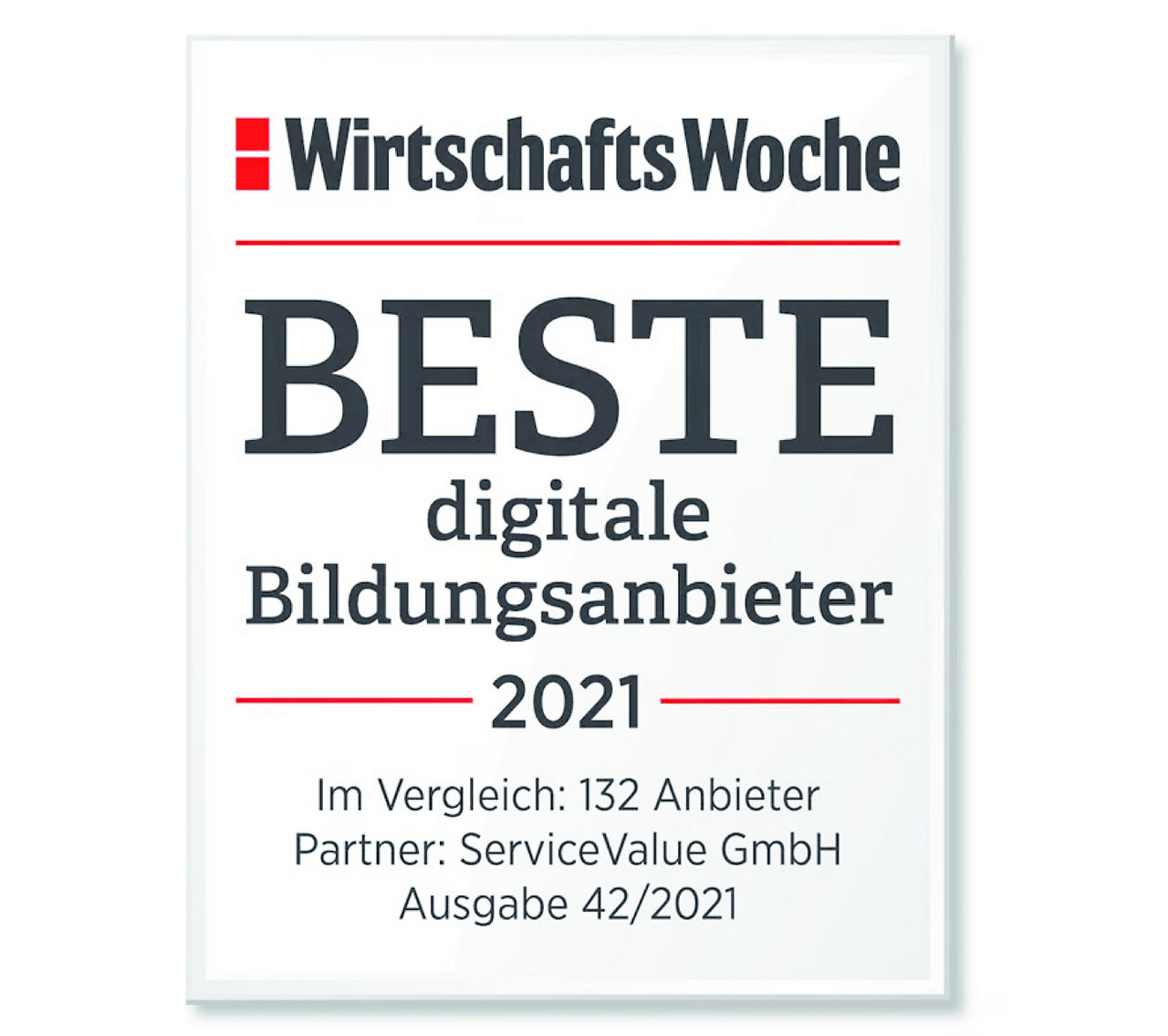WirtschaftsWoche Siegel - Beste digitale Bildungsanbieter 2021