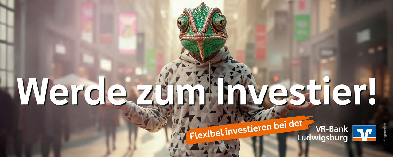 Chamäleon - Mit dem Slogan: "Werde zum Investier!"