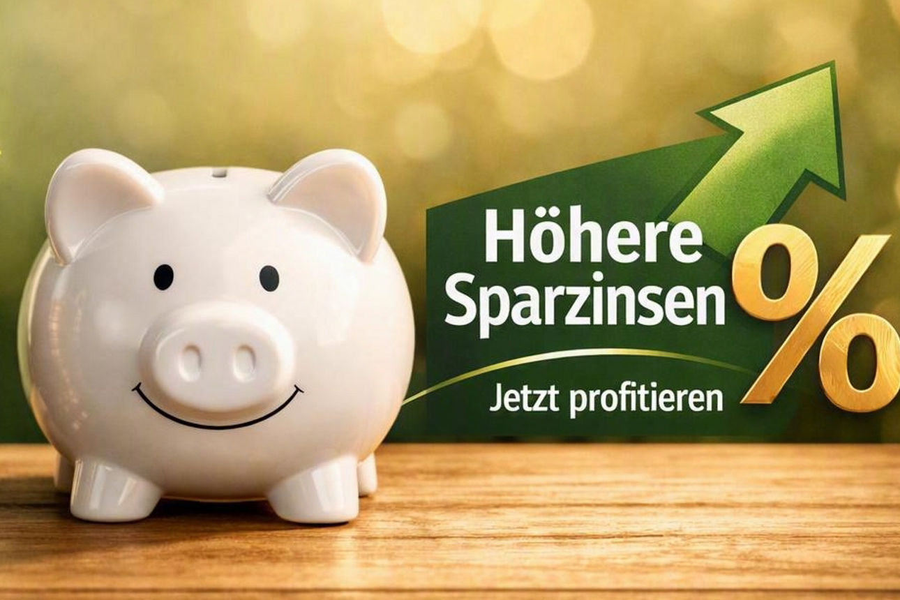 Ein Sparschwein steht neben immer größer werdenden Kleingeldstapeln - (Dieses Bild wurde durch KI generiert)