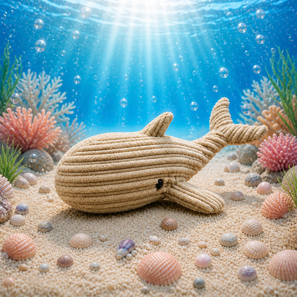 Illustration eines Kuscheltier-Wals im Ozean