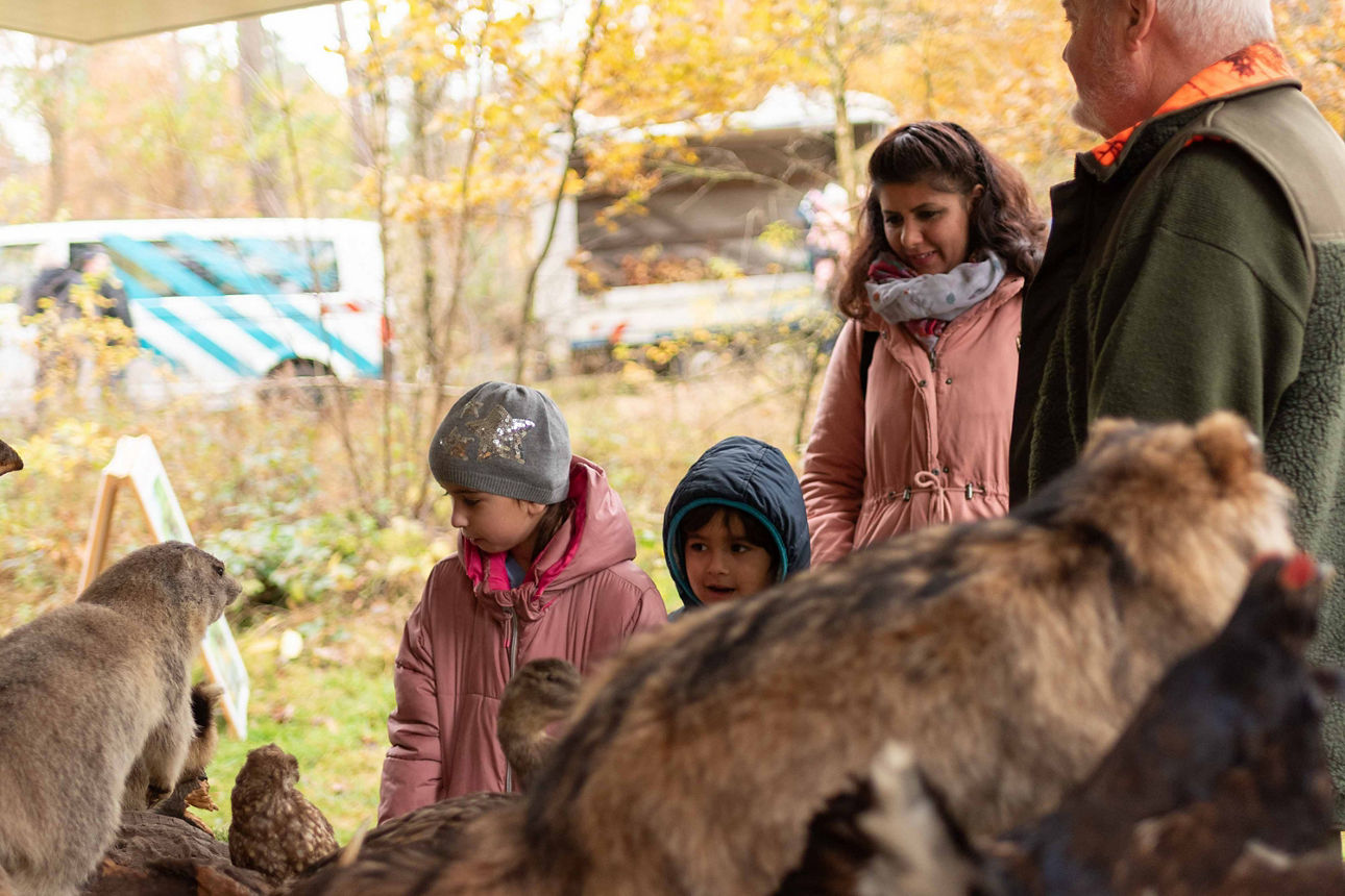 Menschen im Volksbank-Wald.
