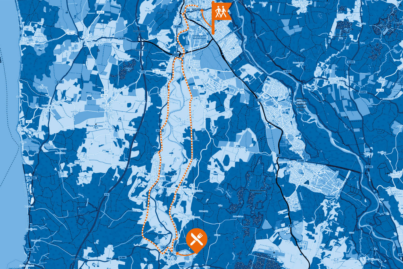 Wanderung Karte: Radtour von Wolfratshausen nach Beuerberg