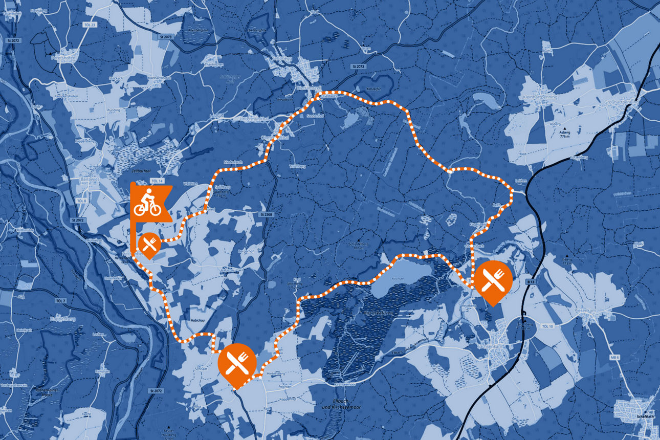Wanderung Karte: Radtour zum Kirchsee