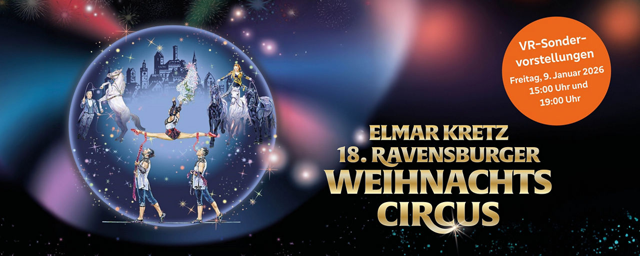 Goldenes Logo Elmar Kretz 18. Ravensburger Weihnachts Circus