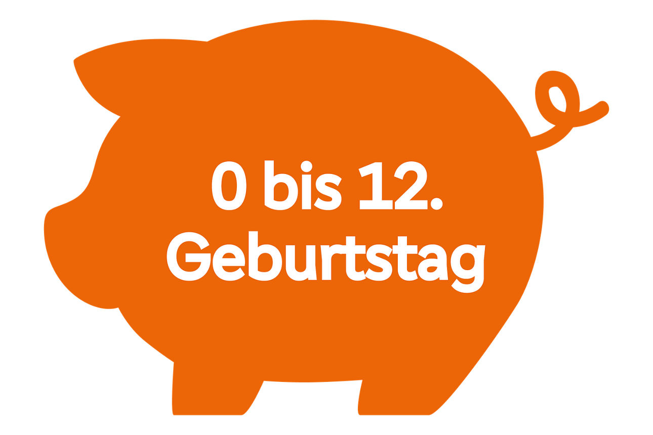grafische Darstellung von drei Schweinen in den Farben orange, dunkelblau und blau