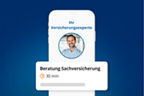 Handydisplay mit Beratungstermin mit Versicherungsexperten