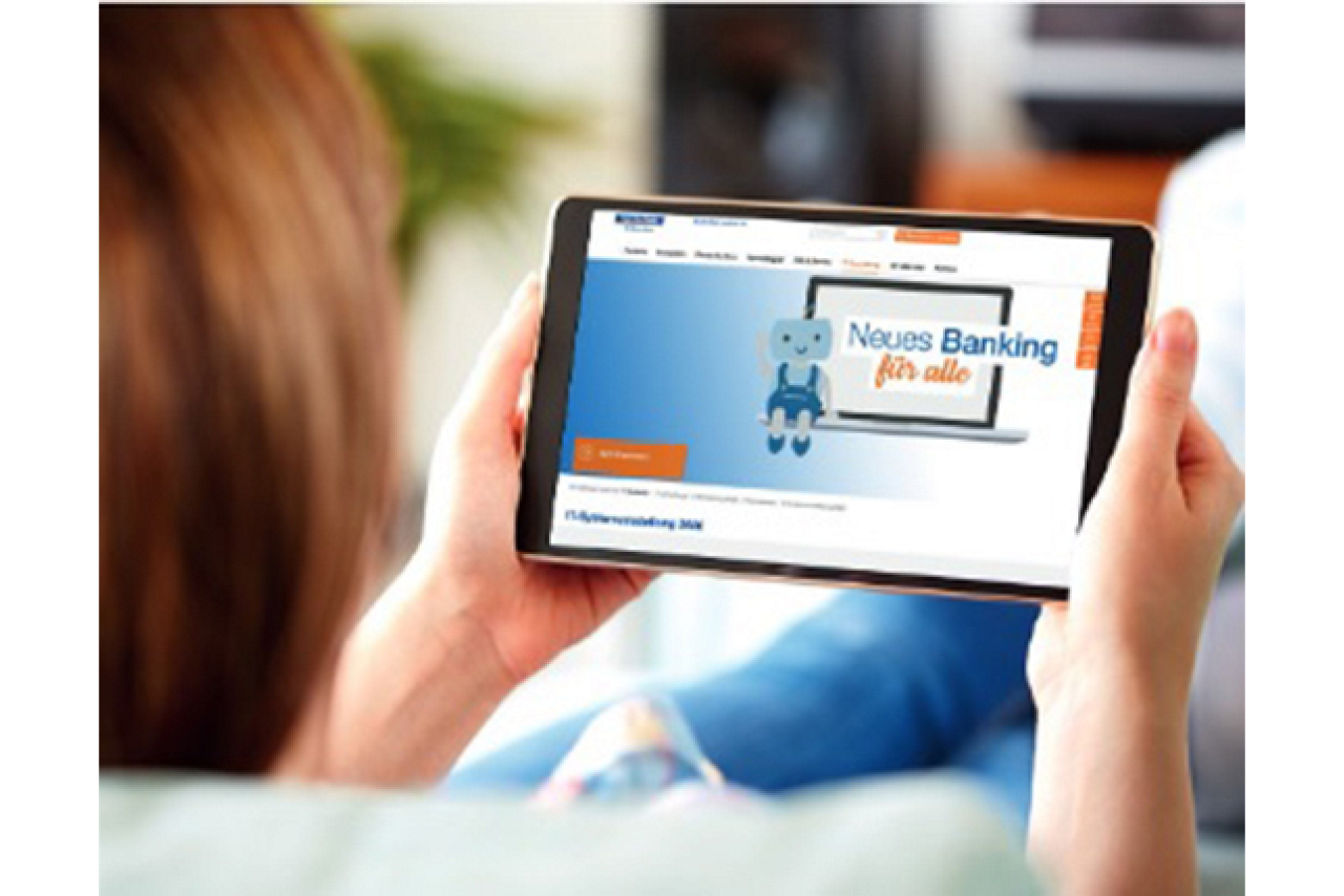 Startseite der Sparda-Bank auf Tablet-PC