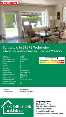 Bild von dem Haus Wehrheim das bereits vermittlet wurde