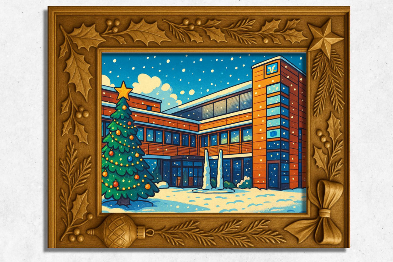 Comicbild Voba im weihnachtlichen Ambiente