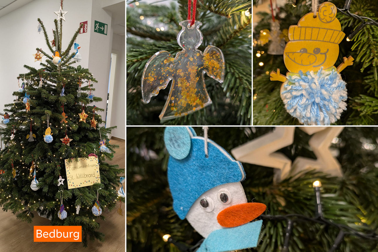 Weihnachtsbaum in der Filiale Bedburg