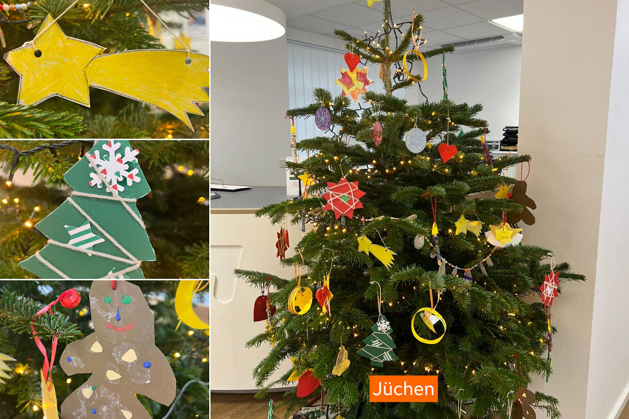 Weihnachtsbaum in der Filiale Jüchen