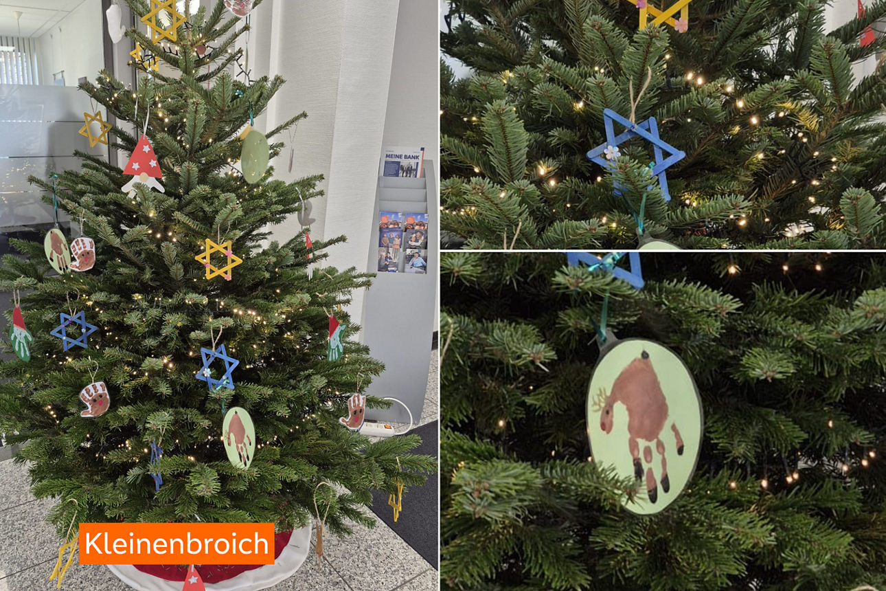 Weihnachtsbaum in der Filiale Kleinenbroich