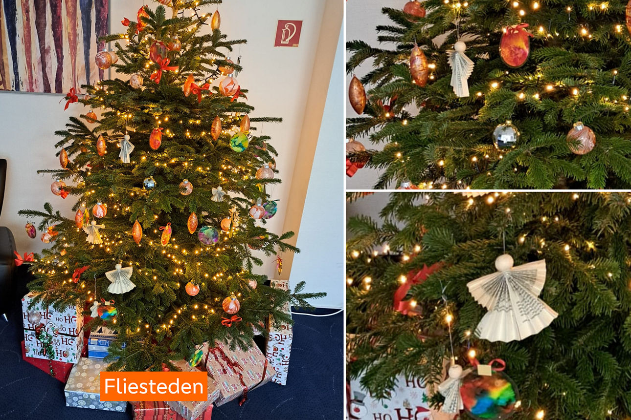 Weihnachtsbaum in der Filiale Fliesteden