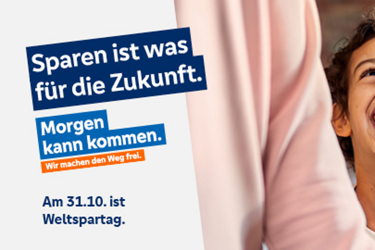 Lachendes Kind am Weltspartag der Dortmunder Volksbank