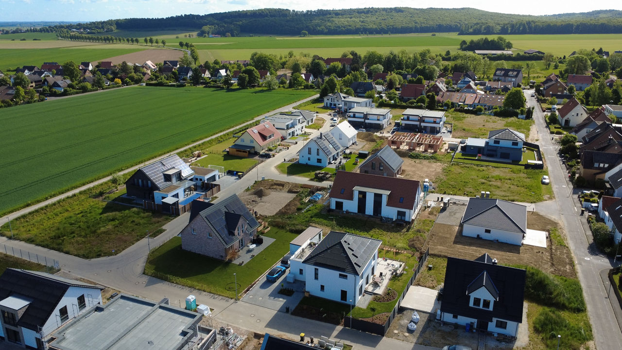 Drohnenaufnahme vom Baugebiet Wendhausen