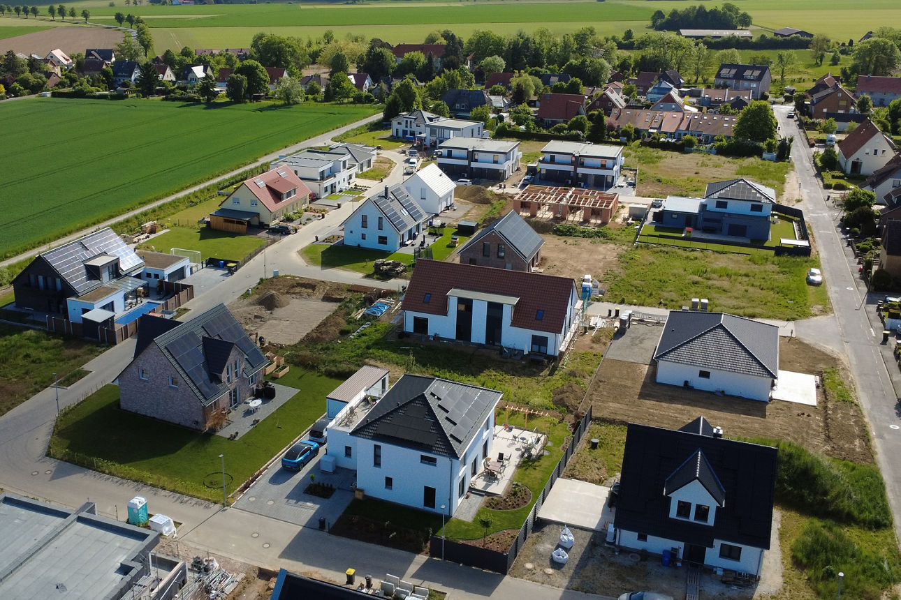 Drohnenaufnahme vom Baugebiet in Wendhausen