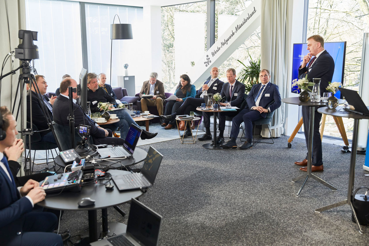 Fragerunde der Medienvertreter an die Vorstände der Volksbank im Münsterland.