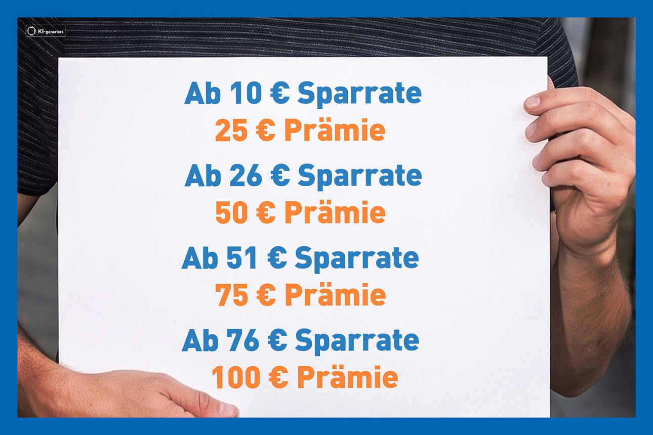 Grafik zur Veranschaulichung von Sparrate und Prämie