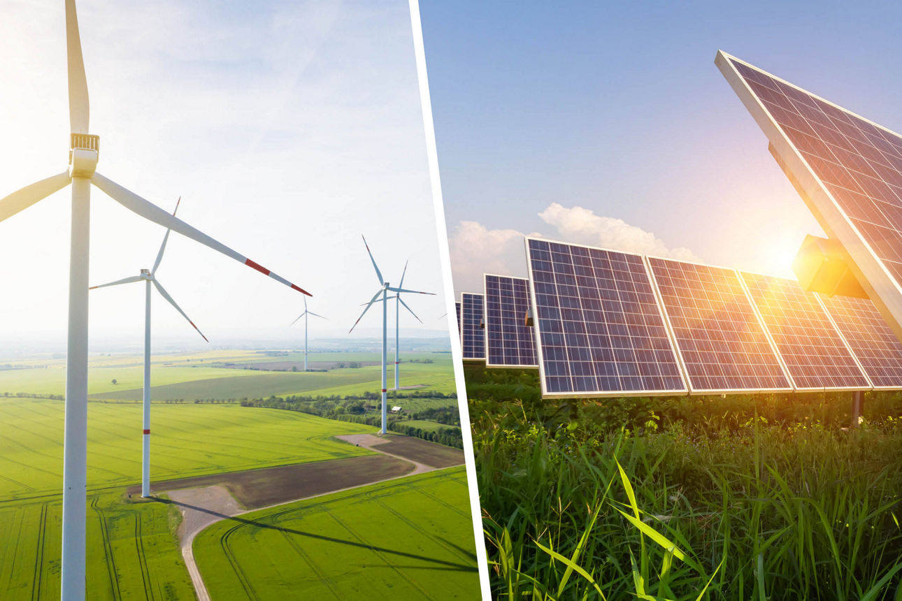 Ein geteilter Bildschirm für erneuerbare Energiequellen