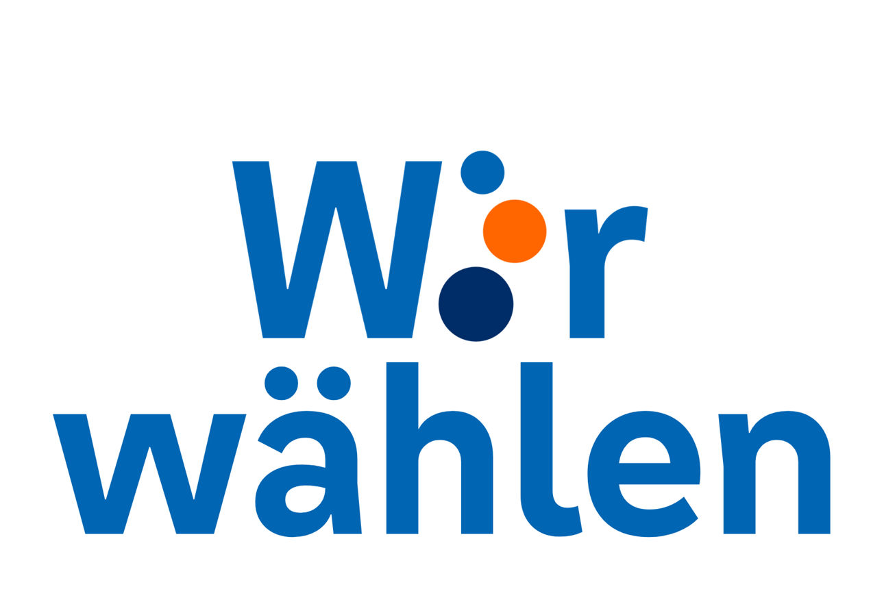 Wir wählen Schriftzug