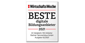 Logo Wirtschaftswoche Beste digitaler Bildungsanbieter 2021