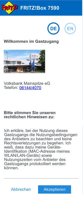 Gastzugang FritzBox 7590