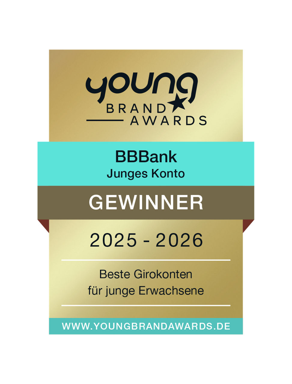 Testsiegel Young Brand Awards BBank Junges Konto