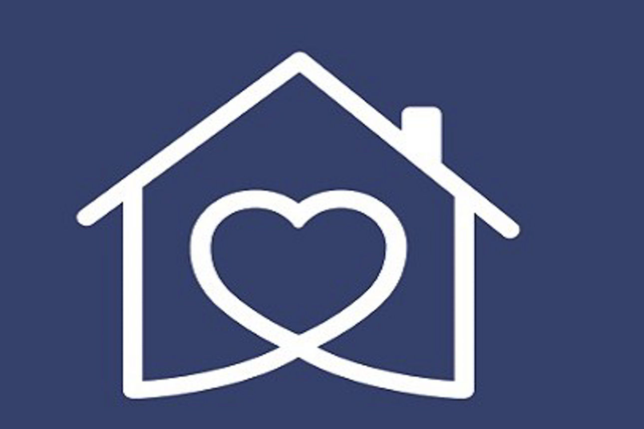 Ein Logo mit einem Haus und einem Herz, daneben steht das Wort "ZU-HAU-SE".
