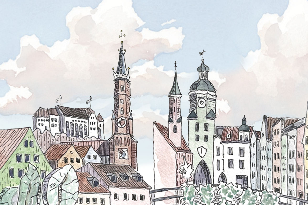 Eine Nachzeichnung der Städte Landshut und Vilsbiburg