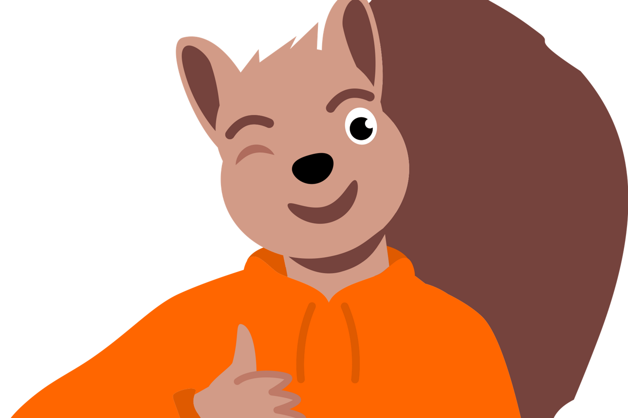 Motiv eines Eichhörnchen das Geld spart