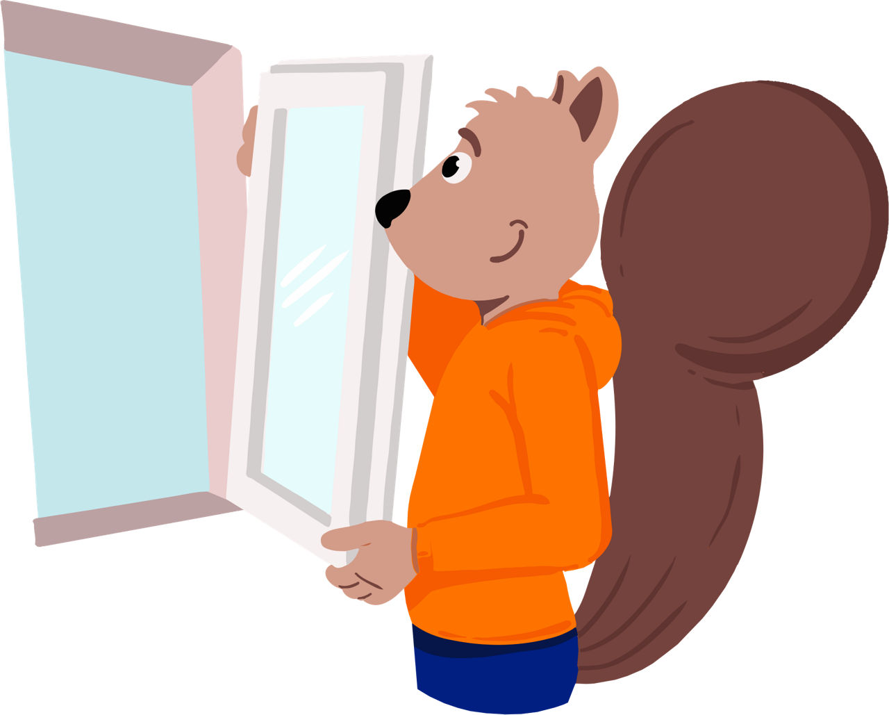 Eichhörnchen Felix saniert seine Fenster